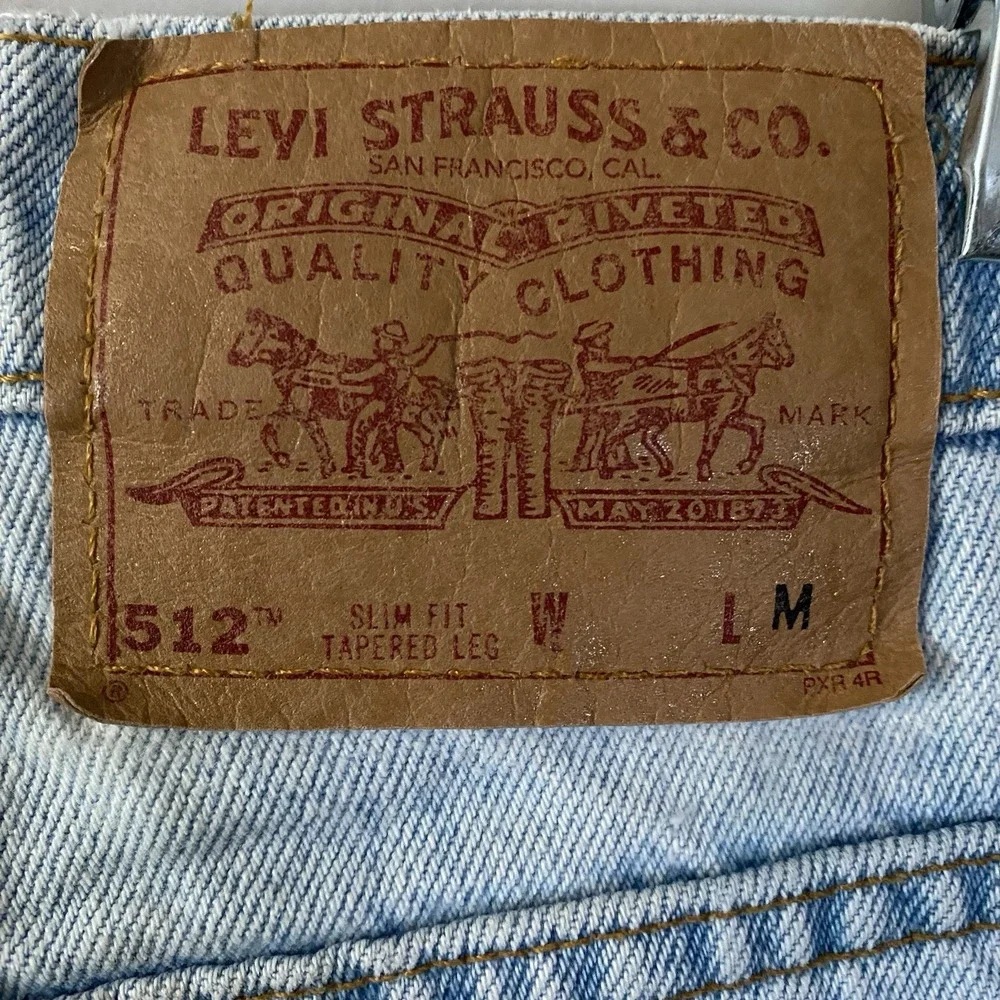 Vintage 90s Levis 512 Jeans‎ Slim Fit Tapered Leg 7 Long 25x32 High Rise - Picture 6 of 8